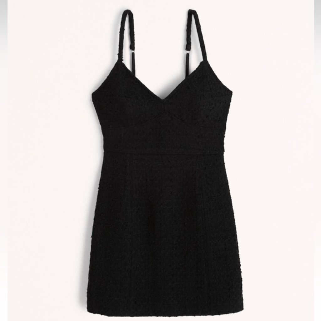 Abercrombie & Fitch Tweed Corset Mini Dress In Black